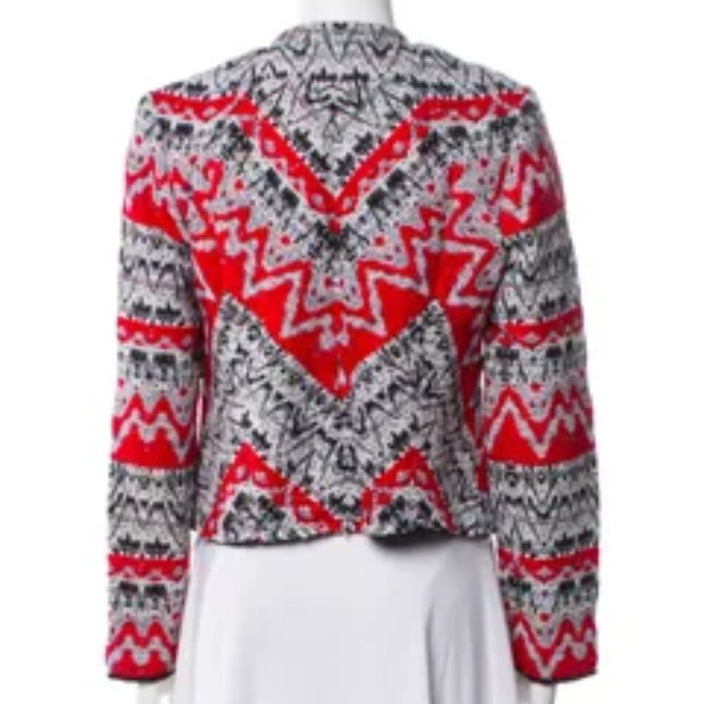 Pre-Loved IRO Red & Black Ikat Jacket - Women's 40 - Picture 4 of 10